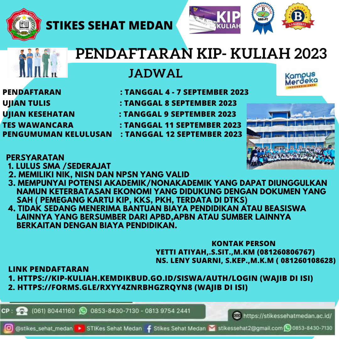 PENDAFTARAN KIP KULIAH STIKES SEHAT MEDAN TELAH DIBUKA